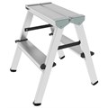 Стремянка алюминиевая двухсторонняя 2х2 ступени, высота площадки 0,43 м, до 150 кг, вес 1,8 кг, НОВАЯ ВЫСОТА, 1120202 609082