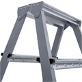 Стремянка стальная двухсторонняя 2х3 ступени, высота площадки 0,66м, алюминиевая площадка 35х16см, до 150кг, вес 4,2кг НОВАЯ ВЫСОТА, 1160203 609087