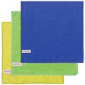 Салфетки из МИКРОФИБРЫ универсальные 25х25 см КОМПЛЕКТ 3 шт, ассорти (синяя, зеленая, желтая), 200 г/м2, ОФИСМАГ, 603864 603864