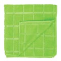 Салфетки из МИКРОФИБРЫ универсальные 40х40 см, КОМПЛЕКТ 3 шт., КЛЕТКА, зеленые, 220 г/м2, ЛЮБАША, 603948 603948