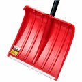 Лопата снеговая 38х36см "СНЕЖОК" алюминиевая планка СУПЕРПРОЧНАЯ, первичное сырье, черенок с V-образной ручкой, КРАСНАЯ, ГРАНДМАСТЕР, 700332 700332