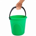 Ведро 10 л, без крышки, пластиковое, пищевое, с глянцевым узором, цвет зеленый, мерная шкала, LAIMA, 603893 603893
