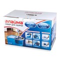 Комплект для уборки: швабра, ведро 14 л/5 л с отжимом центрифуга, 2 круглые насадки, LAIMA, 601460 601460