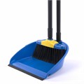 Совок для мусора + щетка, рукоятки 80 см пластик, синий, "ЛЕНИВКА XL", LAIMA, 608212 608212