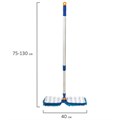 Швабра двусторонняя 40 см, телескопический черенок 130 см (алюминий), резьба 1,6 см, микрофибра, LAIMA, 601465 601465