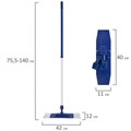 Швабра с флаундером 40 см, телескопический черенок 140 см, еврорезьба, МОП микрофибра (ТИП К), YORK "Smart", 81140 604574