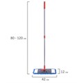 Швабра с флаундером 40 см, черенок 80-120 см, еврорезьба, насадка МОП микрофибра СИНЕЛЬ, индивидуальная упаковка пакет, LAIMA, 606314 606314
