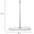 Швабра-рамка 90 см, стальной черенок 125 см, цельный держатель, МОП с завязками, хлопок, LAIMA, 603603 603603