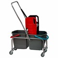 Тележка уборочная Eco-Force, 2 съемных ведра по 25 л, отжим, металлический каркас, бесшумные колеса, 22EF/2 609748