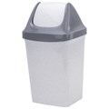 Ведро мусорное с КРЫШКОЙ (качающейся) 15 литров, "СВИНГ", 47х27х23 см, серое, IDEA, М 2462 602548