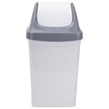 Ведро мусорное с КРЫШКОЙ (качающейся) 15 литров, "СВИНГ", 47х27х23 см, серое, IDEA, М 2462 602548