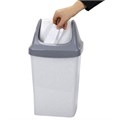 Ведро мусорное с КРЫШКОЙ (качающейся) 15 литров, "СВИНГ", 47х27х23 см, серое, IDEA, М 2462 602548