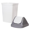 Ведро мусорное с КРЫШКОЙ (качающейся) 50 литров,"СВИНГ", 74х40х35 см, серое, IDEA, М 2464, М2464 600160