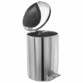 Ведро мусорное с педалью 10 литров, УСИЛЕННОЕ, кольцо под мешок, хром, нержавеющая сталь, ТИТАН 607726