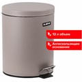 Ведро мусорное с педалью 12 литров "Classic", СЕРОЕ МАТОВОЕ, металлическое, со съемным внутренним ведром, LAIMA, 604944 604944