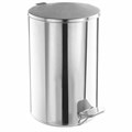 Ведро мусорное с педалью 20 литров, УСИЛЕННОЕ, кольцо под мешок, хром, нержавеющая сталь, ТИТАН 607727