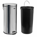 Ведро мусорное с педалью 30 литров "Classic", ЗЕРКАЛЬНОЕ, нержавеющая сталь, со съемным внутренним ведром, LAIMA, 232263 232263
