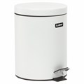 Ведро мусорное с педалью 5 литров "Classic", БЕЛОЕ ГЛЯНЦЕВОЕ, металлическое, со съемным внутренним ведром, LAIMA, 604947 604947