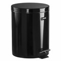 Ведро мусорное с педалью 5 литров "Classic", ЧЕРНОЕ ГЛЯНЦЕВОЕ, металлическое, со съемным внутренним ведром, LAIMA, 604943 604943