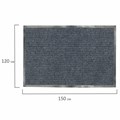 Коврик входной ворсовый влаго-грязезащитный 120х150 см, толщина 7 мм, ребристый, серый, LAIMA, 602875 602875