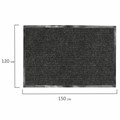 Коврик входной ворсовый влаго-грязезащитный 120х150 см, толщина 7 мм, ребристый, черный, LAIMA, 602877 602877