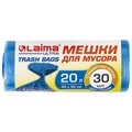 Мешки для мусора LAIMA "ULTRA" 20 л синие, в рулоне 30 шт. прочные, ПНД 8 мкм, 45х50 см, 607682 607682