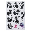 Наклейки гелевые "Кошки", многоразовые, с блестками, 10х15 см, ЮНЛАНДИЯ, 661823 661823