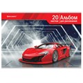 Альбом для рисования А4 20 л., скоба, обложка картон, BRAUBERG, 202х285 мм, "Автомир" (2 вида), 105604 105604