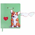 Дневник 1-4 класс 48 л., кожзам (твердая), застежка, ЮНЛАНДИЯ, "Корги в Очках", 106210 106210