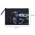 Папка для тетрадей BRAUBERG А4, 1 отделение, полиэстер, на молнии, с ручкой, Super car, 272171 272171
