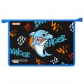 Папка для тетрадей ПИФАГОР А4, 1 отделение, картон/пластик, на молнии, "Angry shark", 272129 272129