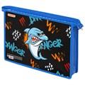 Папка для тетрадей ПИФАГОР А4, 1 отделение, картон/пластик, на молнии, "Angry shark", 272129 272129
