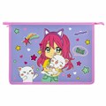 Папка для тетрадей ЮНЛАНДИЯ А4, 1 отделение, пластик, на молнии, "Anime hugs", 272138 272138