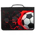 Папка на молнии BRAUBERG А4 с ручкой, с органайзером, 1 отделение, "Black football", 270992 270992