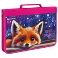 Папка на молнии BRAUBERG А4 с ручкой, с органайзером, 1 отделение, "Cute fox", 272217 272217