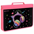 Папка на молнии BRAUBERG А4 с ручкой, с органайзером, 1 отделение, "Headphones", 273384 273384