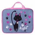 Папка на молнии с ручками BRAUBERG А4, 1 отделение, полиэстер, 80 мм, "Elegant cat", 271481 271481