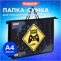 Папка на молнии с ручками ПИФАГОР А4, 1 отделение, пластик, ручки-шнурок, "Game Zone", 271470 271470