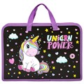 Папка на молнии с ручками ЮНЛАНДИЯ А4, 1 отделение, пластик, ширина 45 мм, "Magic unicorn", 270944 270944