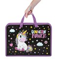 Папка на молнии с ручками ЮНЛАНДИЯ А4, 1 отделение, пластик, ширина 45 мм, "Magic unicorn", 270944 270944