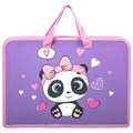 Папка на молнии с ручками ЮНЛАНДИЯ А4, 1 отделение, пластик, ширина 45 мм, "Sweet Panda", 271456 271456