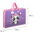 Папка на молнии с ручками ЮНЛАНДИЯ А4, 1 отделение, пластик, ширина 45 мм, "Sweet Panda", 271456 271456