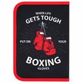 Пенал ПИФАГОР, 1 отделение, 2 откидные планки, полиэстер, 20х14 см, "Boxing", 272289 272289