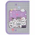 Пенал ПИФАГОР, 1 отделение, 2 откидные планки, полиэстер, 20х14 см, "Cats selfie", 273477 273477