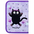 Пенал ПИФАГОР, 1 отделение, 2 откидные планки, полиэстер, 20х14 см, "Falling cat", 272287 272287