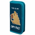 Пенал ПИФАГОР, 1 отделение, ламинированный картон, 19х9 см, "Capy face", 272245 272245