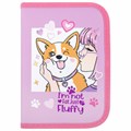 Пенал ПИФАГОР, 1 отделение, полиэстер, 19х13 см, "Fluffy akita", 272284 272284