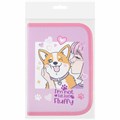 Пенал ПИФАГОР, 1 отделение, полиэстер, 19х13 см, "Fluffy akita", 272284 272284