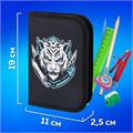 Пенал ПИФАГОР, 1 отделение, полиэстер, 19х13 см, "White tiger", 272285 272285