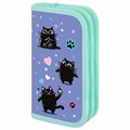 Пенал ПИФАГОР, 2 отделения, ламинированный картон, 19х11 см, "Funny cats", 273481 273481